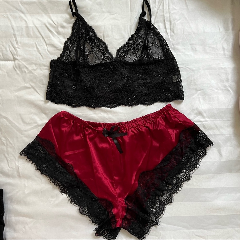 Shein Curve Lace Bralette & Panty Lingerie Set